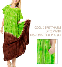 Load image into Gallery viewer, Women&#39;s Caftan Cover up Rayon Long Beach MAXI DRESS Cover Up Hand Tie Dye Green