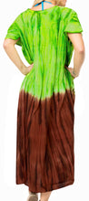 Load image into Gallery viewer, Women&#39;s Caftan Cover up Rayon Long Beach MAXI DRESS Cover Up Hand Tie Dye Green