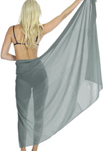 Load image into Gallery viewer, La Leela Women&#39;s Bikini Beach Wrap Hawaiian Sarong Swimming Suit Bathing Pareo Beachwear Dress Cover up Long 68&quot;x42&quot; Grey 125619