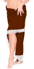 Load image into Gallery viewer, la-leela-rayon-swimwear-women-wrap-beachwear-sarong-solid-78x39-brown_3618