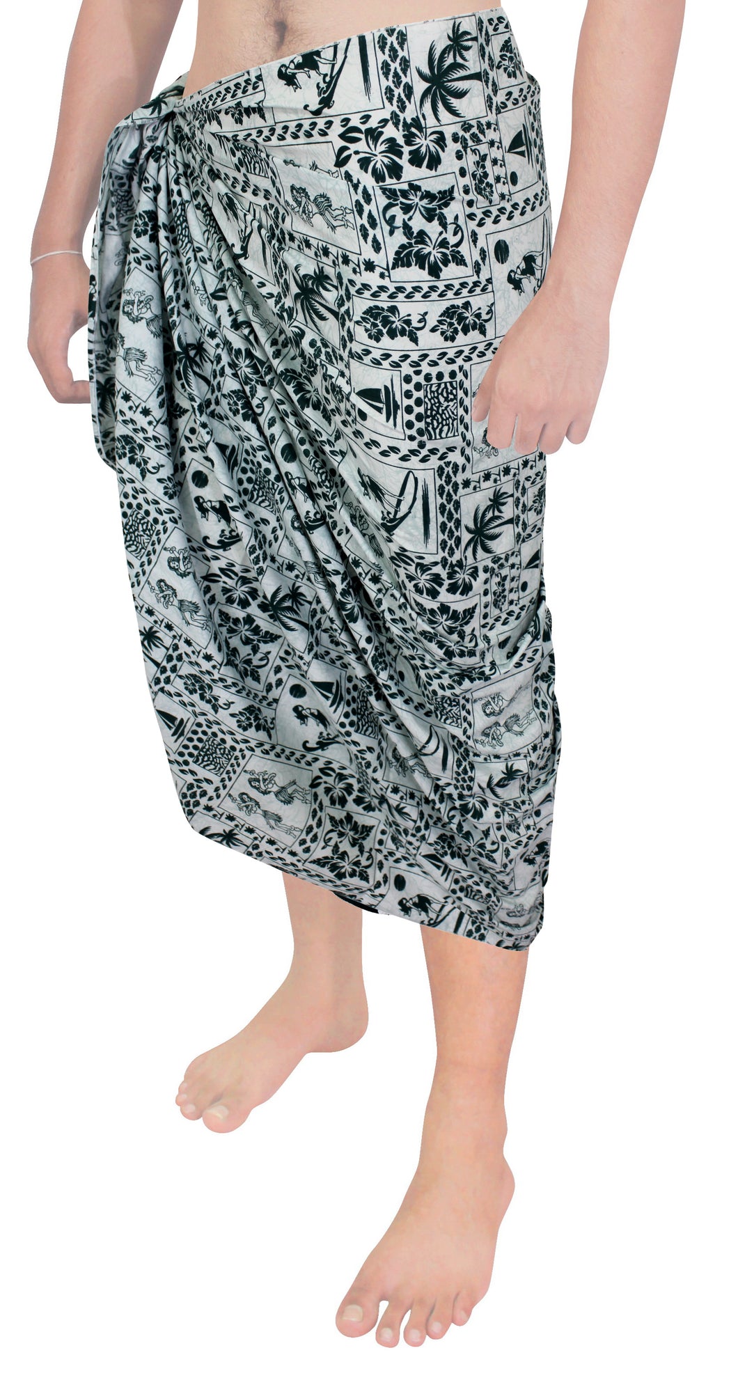 LA LEELA Men's Standard Casual Sarong Long Shower Wrap One Size Green