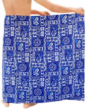 Load image into Gallery viewer, la-leela-men-sarong-soft-light-printed-swimwear-casual-pareo-mens-72x42-royal-blue_2672