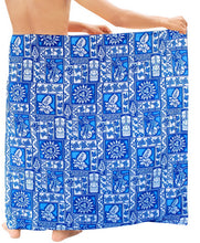 Load image into Gallery viewer, LA LEELA Soft Light Printed Aloha Party Hawaiian Mens 72&quot;X42&quot; Bright Blue 2938 125963