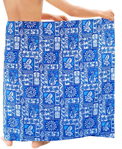LA LEELA Soft Light Printed Aloha Party Hawaiian Mens 72"X42" Bright Blue 2938 125963