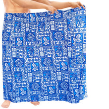 Load image into Gallery viewer, LA LEELA Soft Light Printed Aloha Party Hawaiian Mens 72&quot;X42&quot; Bright Blue 2938 125963