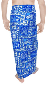 LA LEELA Soft Light Printed Aloha Party Hawaiian Mens 72"X42" Bright Blue 2938 125963