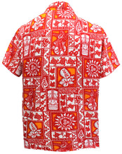 Load image into Gallery viewer, LA LEELA Shirt Casual Button Down Short Sleeve Beach Shirt Men Aloha Pocket Shirt Blood Red_W326