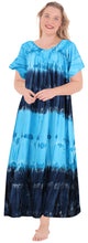 Load image into Gallery viewer, la-leela-rayon-tie-dye-wedding-tunic-long-women-casual-dress-beach-cover-up-light-blue-3340-one-size
