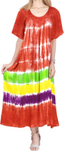 Load image into Gallery viewer, Women&#39;s Caftan Cover up Orange RAYON HAND Tie Dye Maxi RAYON Cover up swimwear W