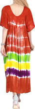 Load image into Gallery viewer, Women&#39;s Caftan Cover up Orange RAYON HAND Tie Dye Maxi RAYON Cover up swimwear W