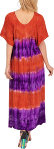 Women's Caftan Cover up Rayon Cover Up Swimwear Scoop Neck Hand Tie Dye Tank MAX