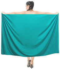 Load image into Gallery viewer, la-leela-rayon-long-swim-tie-pareo-women-beach-sarong-solid-78x39-green_3948-green_g168