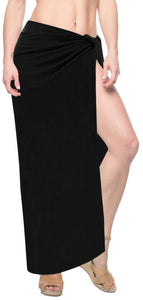LA LEELA Women's Bikini Wrap Cover up Swimsuit Dress Sarong Solid Plus Size