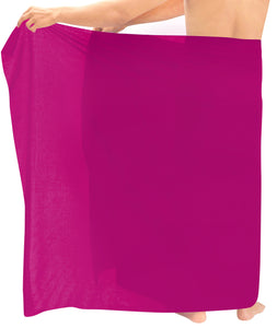 LA LEELA Men Sarong Rayon Solid Swimwear Resort Beach Pareo Boys Wrap 72"X42" Pink_5041