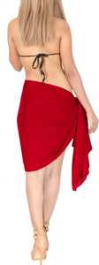 LA LEELA Women's Plain Rayon Short Summer Sarong Beach Wrap Swimsuit Bikini Wrap Cover up