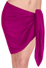 Load image into Gallery viewer, la-leela-womens-hawaiian-bikini-beach-wrap-sheer-sarong-swimming-bathing-suit-beachwear-swim-dress-pareo-cover-up-long-72x21-pink-126607
