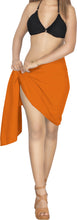Cargar imagen en el visor de la galería, LA LEELA Women&#39;s Plain Rayon Short Summer Sarong Beach Wrap Swimsuit Bikini Wrap Cover up