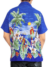 Load image into Gallery viewer, la-leela-shirt-casual-button-down-short-sleeve-beach-shirt-men-aloha-pocket-Shirt-Blue_W94