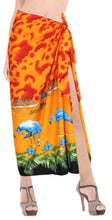 Load image into Gallery viewer, LA LEELA Women&#39;s Beach Cover Up Pareo Canga Swimsuit Sarong One Size Orange_E762