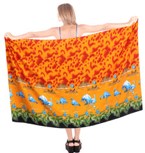 Load image into Gallery viewer, LA LEELA Women&#39;s Beach Cover Up Pareo Canga Swimsuit Sarong One Size Orange_E762