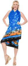 Load image into Gallery viewer, LA LEELA Women Sarong Dress Coverup Tie Pareo Wrap Swimsuits One Size Blue_E752