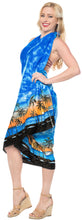 Load image into Gallery viewer, LA LEELA Women Sarong Dress Coverup Tie Pareo Wrap Swimsuits One Size Blue_E752