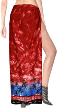 Load image into Gallery viewer, LA LEELA Women Sarong Pareo Swimsuit Skirt Beach Cover Up Wrap One Size Red_E749