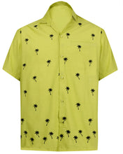 Load image into Gallery viewer, la-leela-mens-beach-hawaiian-casual-aloha-button-down-short-sleeve-shirt-mustard_w833