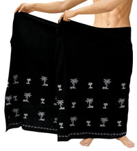 Load image into Gallery viewer, LA-LEELA-Men-Pareo-Swimsuit-Beach-Swimwear-LAVA-LAVA-Sarong-One-Size-Black_U316