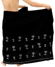 Load image into Gallery viewer, LA LEELA Men Pareo Swimsuit Beach Swimwear LAVA LAVA Sarong One Size Black_U316