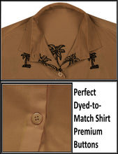 Load image into Gallery viewer, la-leela-womens-beach-casual-hawaiian-blouse-short-sleeve-button-down-shirt-brown