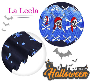 La Leela Soft Light Long Swim Women's Skull Halloween Costume Swimsuit Pareo Cover Ups Beach Sarong Blue_Q75