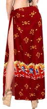 Load image into Gallery viewer, la-leela-soft-light-bikini-tie-slit-cover-up-sarong-printed-88x42-red_2522