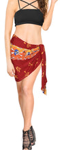 Cargar imagen en el visor de la galería, La Leela Soft Light Long Swim Women&#39;s Skull Halloween Costume Swimsuit Pareo Cover Ups Beach Sarong Blood Red_Q70