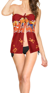 La Leela Soft Light Long Swim Women's Skull Halloween Costume Swimsuit Pareo Cover Ups Beach Sarong Blood Red_Q70