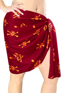 la-leela-likre-swimwear-wrap-party-girl-beach-sarong-printed-72"X21"-Red