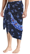 Load image into Gallery viewer, la-leela-beach-wear-mens-sarong-pareo-wrap-cover-upss-bathing-suit-beach-towel-swimming-Blue_Q62