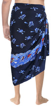 Load image into Gallery viewer, LA LEELA Beach Wear Mens Sarong Pareo Wrap Cover upss Bathing Suit Beach Towel Swimming Blue_Q62