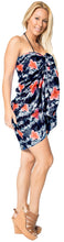Load image into Gallery viewer, LA LEELA Women&#39;s Beach Pareo Swimsuit Bikini Wrap Swimwear Sarong Coverups for Women One Size Coal, Floral Botanical