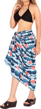 Load image into Gallery viewer, LA LEELA Women&#39;s Beach Pareo Swimsuit Bikini Wrap Swimwear Sarong Coverups for Women One Size Coal, Floral Botanical
