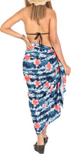 Load image into Gallery viewer, LA LEELA Women&#39;s Beach Pareo Swimsuit Bikini Wrap Swimwear Sarong Coverups for Women One Size Coal, Floral Botanical