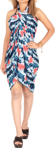 LA LEELA Women's Beach Pareo Swimsuit Bikini Wrap Swimwear Sarong Coverups for Women One Size Coal, Floral Botanical