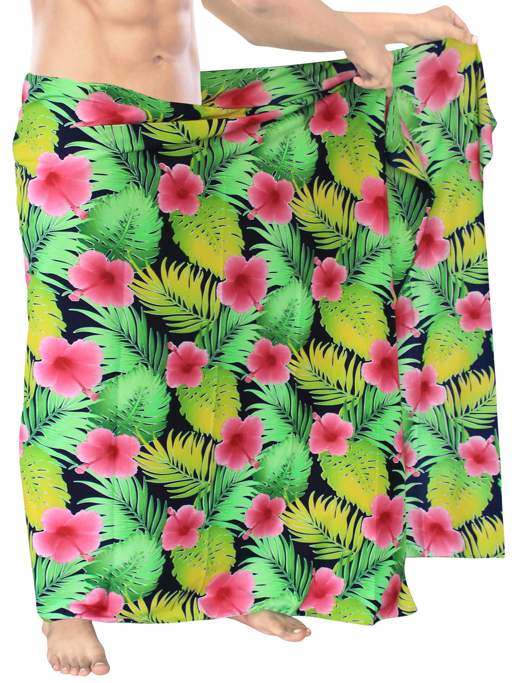 LA-LEELA-Men's-Full-Beach-Sarong-Cover-Up-Swimwear-Wrap-Pareo-One-Size-Pink_Q31