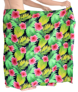 LA LEELA Men's Full Beach Sarong Cover Up Swimwear Wrap Pareo One Size Pink_Q31