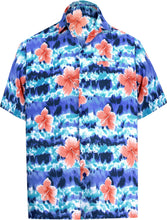 Load image into Gallery viewer, la-leela-shirt-casual-button-down-short-sleeve-beach-shirt-men-aloha-pocket-Shirt-Blue_W331