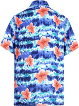 Load image into Gallery viewer, la-leela-shirt-casual-button-down-short-sleeve-beach-shirt-men-aloha-pocket-Shirt-Blue_W331