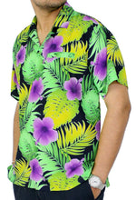 Load image into Gallery viewer, la-leela-mens-regular-size-beach-hawaiian-shirt-aloha-tropical-beach-front-pocket-short-sleeve-violet