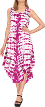 Load image into Gallery viewer, LA LEELA Casual DRESS Beach Cover up Rayon Tie Dye Aloha Beach Wear Length Knee Pink 546 Plus Size