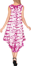 Load image into Gallery viewer, LA LEELA Casual DRESS Beach Cover up Rayon Tie Dye Aloha Beach Wear Length Knee Pink 546 Plus Size