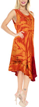 Load image into Gallery viewer, la-leela-rayon-tie-dye-beach-womens-casual-dress-beach-cover-up-wear-orange-647-plus-size